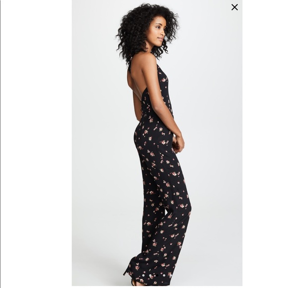 Flynn Skye Elaina dark bloom halter jumpsuit NWT - Picture 5 of 11